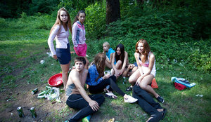 18 year old Brooke Lynn giving and receiving oral sex before facial cumshot